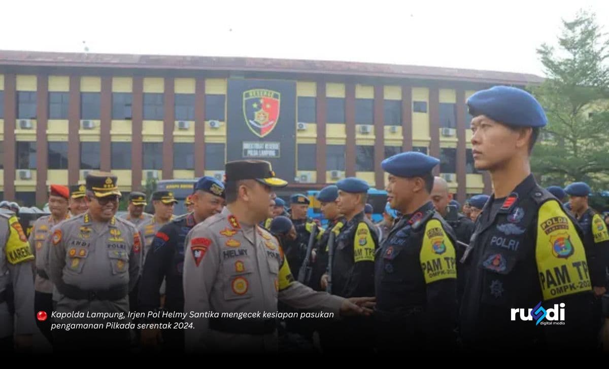 Kapolda Lampung Pimpin Apel Pengamanan Pilkada 2024, Larang Petugas TPS Bawa Senpi