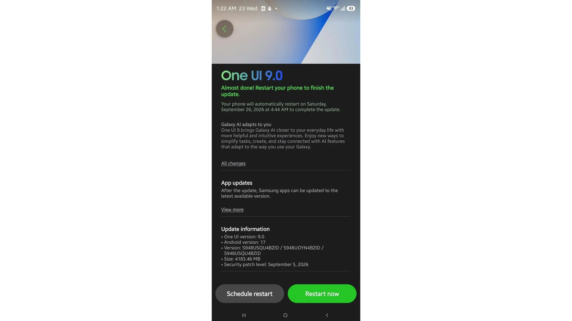 One UI 9 update for Galaxy S26 in the U.S.