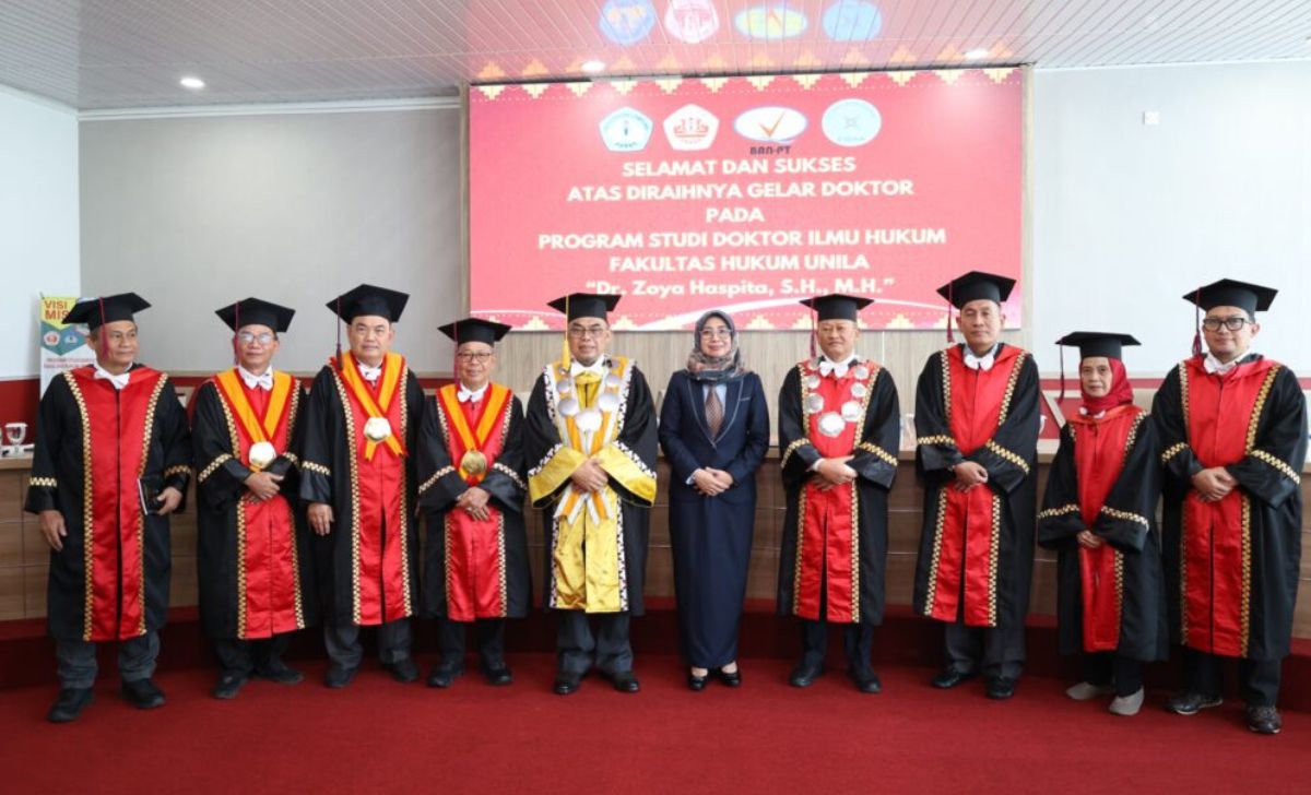 Unila Luluskan Doktor Hukum ke-50, Angkat Konsep Integrated Restorative Justice System